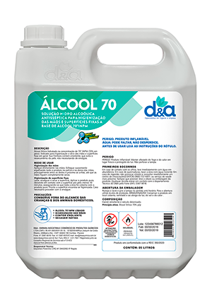 D&A ALCOOL 70 LIQUIDO                                                                               